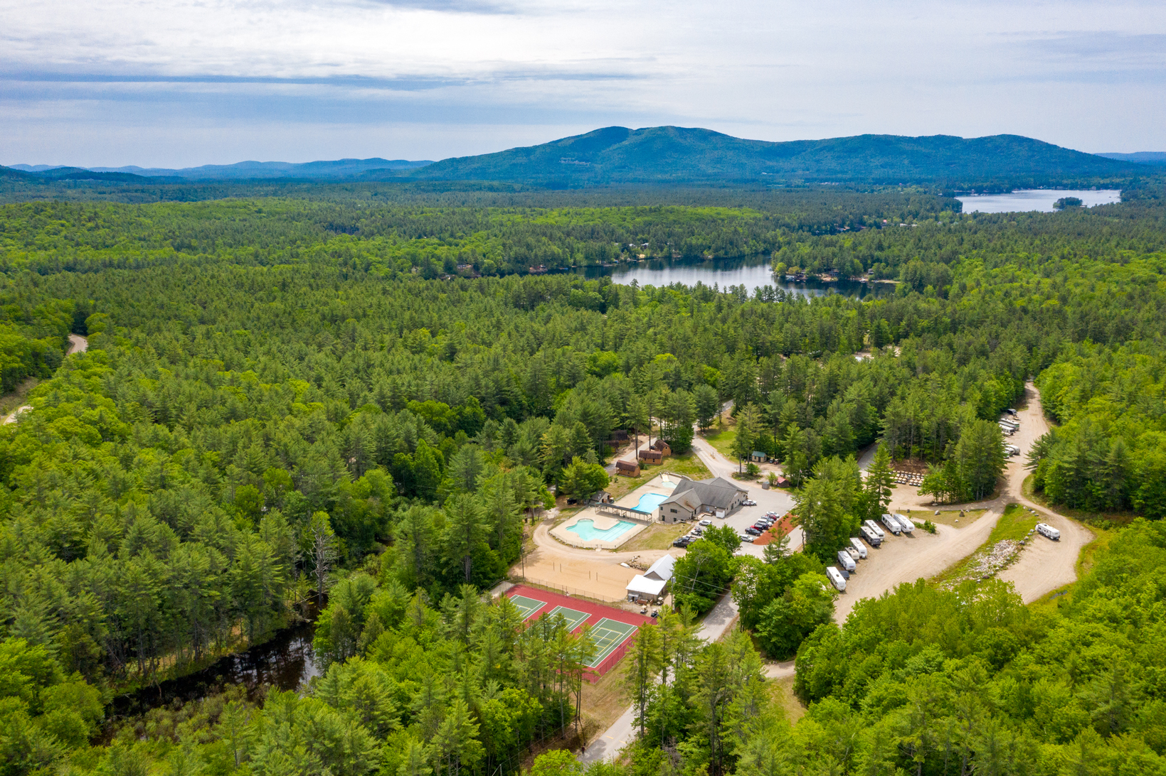 Aerial image of Danforth Bay Camping & RV Resort in Freedom, New Hampshire